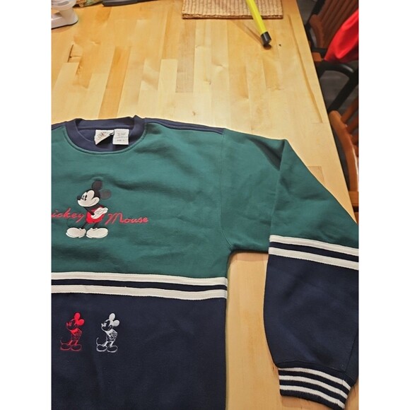 Vintage Mickey & Co Blue & Green Adult Large Sweatshirt Brazos Sportswear 90's - Picture 13 of 16